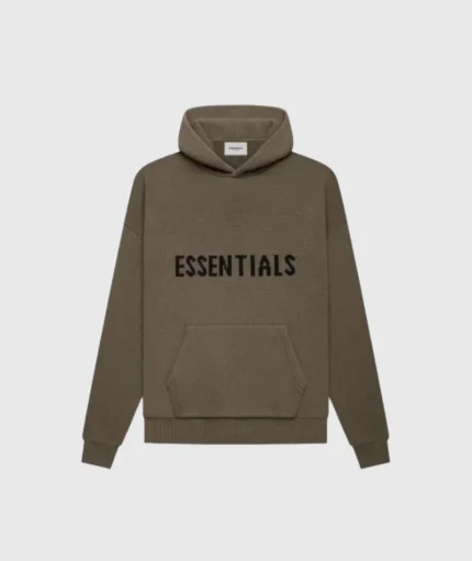 Fear of God Essentials Knit Pullover Hoodie Brown